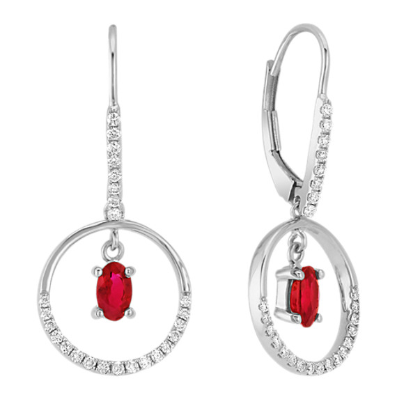Oval Ruby and Diamond Earrings Oval Ruby and Diamond Earrings