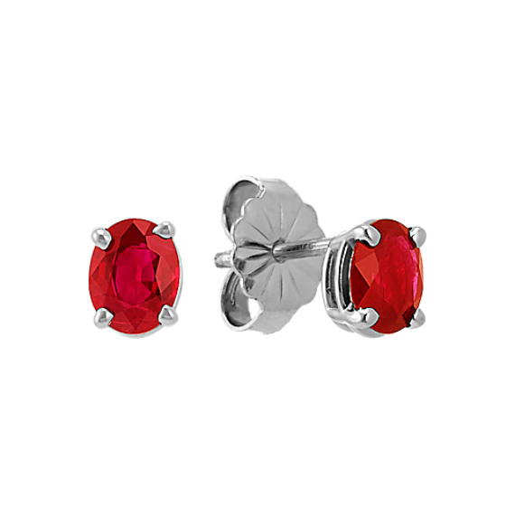 Oval Ruby Solitaire Earrings Oval Ruby Solitaire Earrings