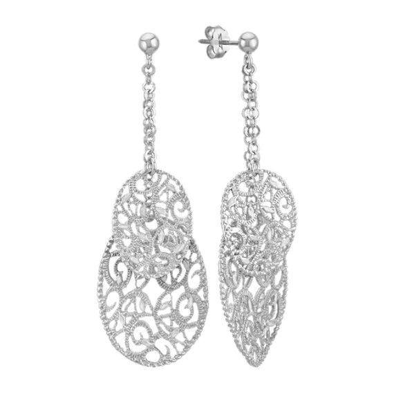 Oval Vintage Sterling Silver Dangle Earrings Oval Vintage Sterling Silver Dangle Earrings