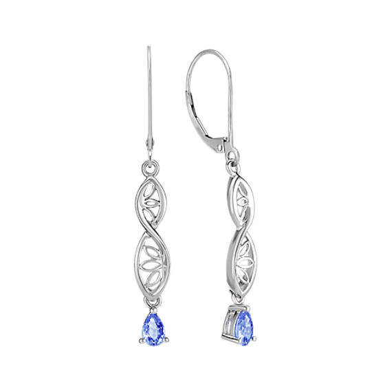 Pear-Shaped Kentucky Blue Sapphire and Sterling Silver Earrings Pear-Shaped Kentucky Blue Sapphire and Sterling Silver Earrings