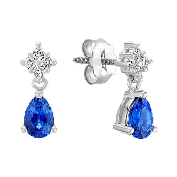 Pear-Shaped Sapphire and Diamond Earrings Pear-Shaped Sapphire and Diamond Earrings