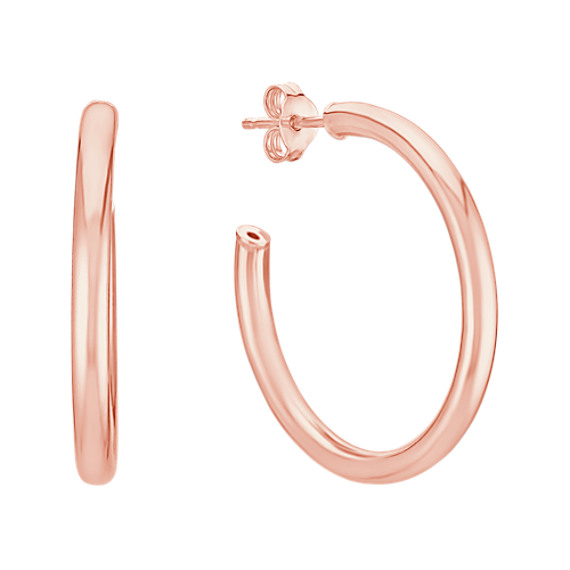 Rose Sterling Silver Hoop Earrings Rose Sterling Silver Hoop Earrings