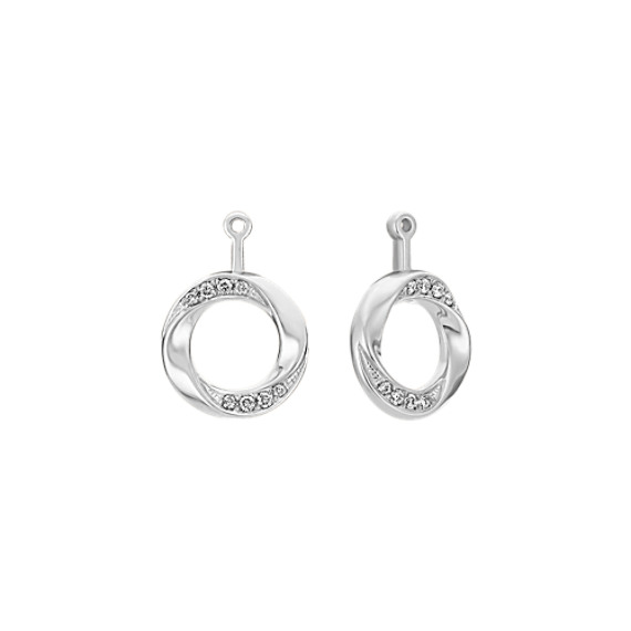 Round Diamond Circle 2-in-1 Earring Jackets in 14k White Gold Round Diamond Circle 2-in-1 Earring Jackets in 14k White Gold