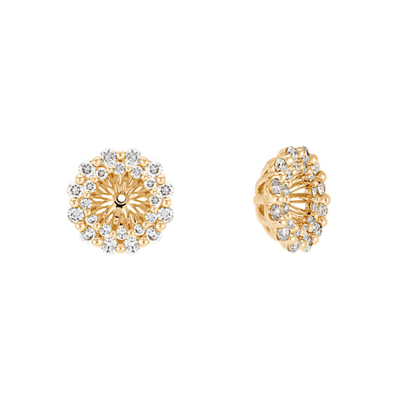 Round Diamond Earring Jackets in 14k Yellow Gold Round Diamond Earring Jackets in 14k Yellow Gold