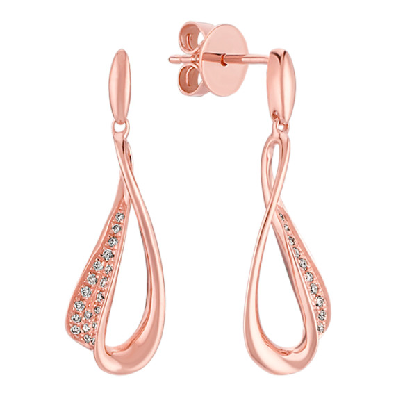 Round Diamond Earrings in 14k Rose Gold Round Diamond Earrings in 14k Rose Gold