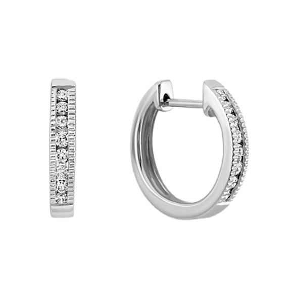 Round Diamond Hoop Earrings Round Diamond Hoop Earrings