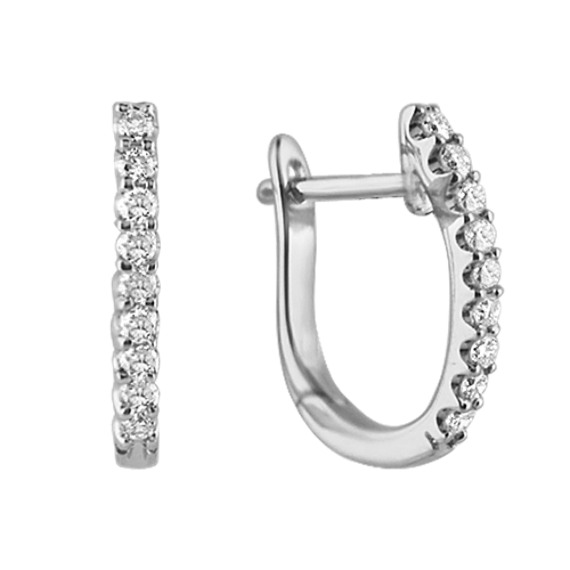 Round Diamond Hoop Earrings Round Diamond Hoop Earrings