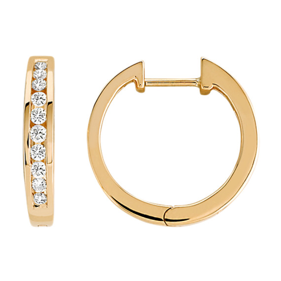 Round Diamond Hoop Earrings Round Diamond Hoop Earrings
