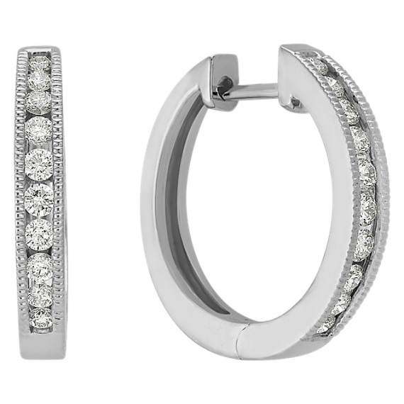 Round Diamond Hoop Earrings Round Diamond Hoop Earrings