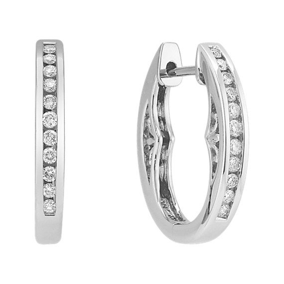 Round Diamond Hoop Earrings Round Diamond Hoop Earrings