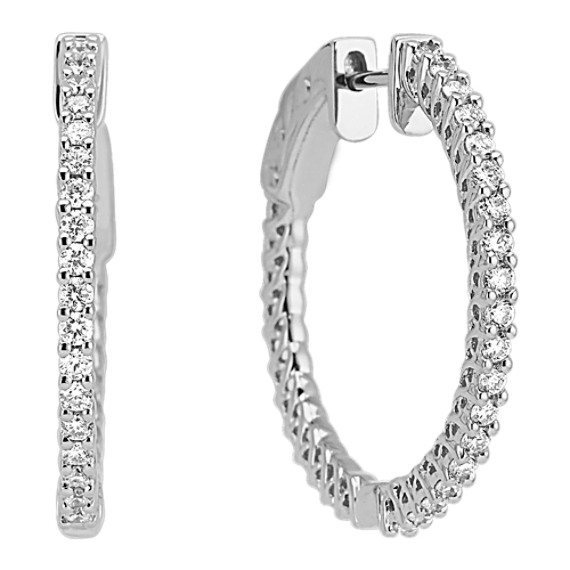 Round Diamond Hoop Earrings Round Diamond Hoop Earrings