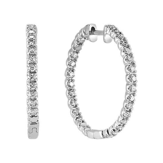 Round Diamond Hoop Earrings Round Diamond Hoop Earrings