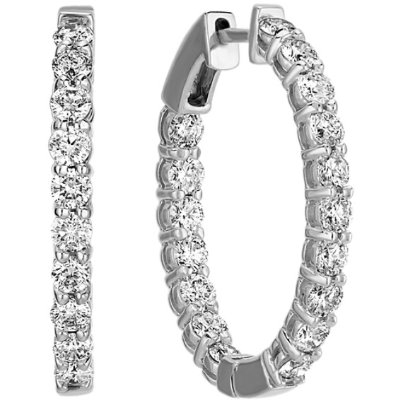 Round Diamond Hoop Earrings Round Diamond Hoop Earrings