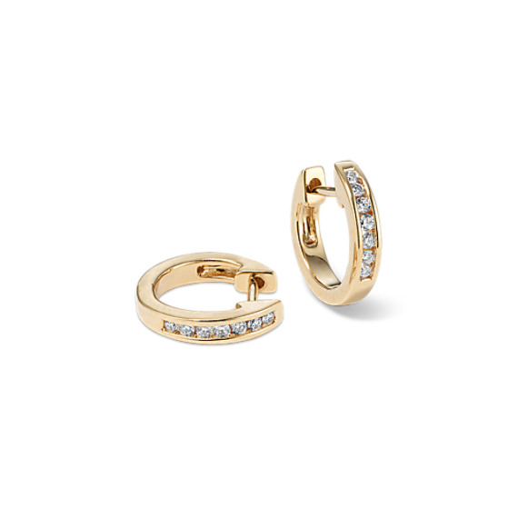 Round Diamond Hoop Earrings Round Diamond Hoop Earrings