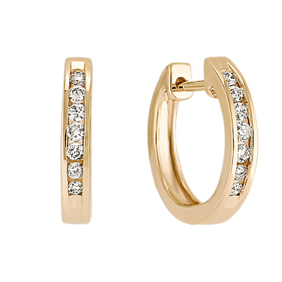 Round Diamond Hoop Earrings Round Diamond Hoop Earrings
