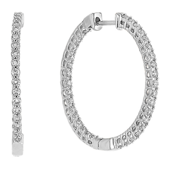 Round Diamond Hoop Earrings Round Diamond Hoop Earrings