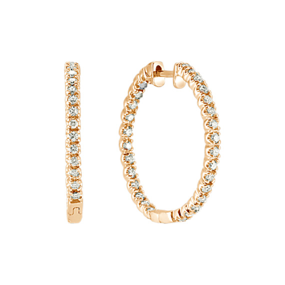 Round Diamond Hoop Earrings Round Diamond Hoop Earrings
