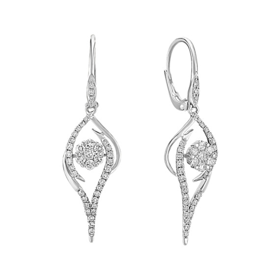 Round Diamond Leverback Earrings Round Diamond Leverback Earrings