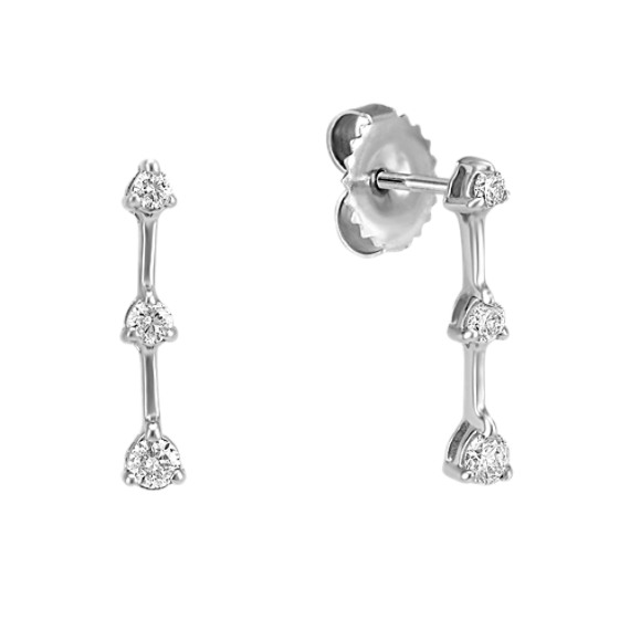 Round Diamond Three-Stone Earrings Round Diamond Three-Stone Earrings