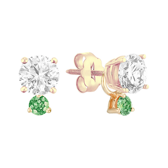 Round Green Sapphire Earring Jackets Round Green Sapphire Earring Jackets