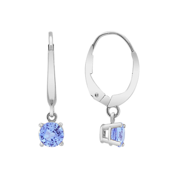 Round Ice Blue Sapphire Earrings Round Ice Blue Sapphire Earrings