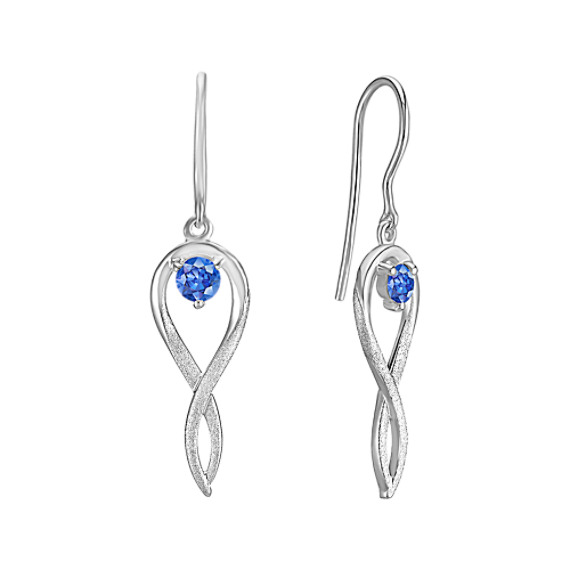 Round Kentucky Blue Sapphire and Sterling Silver Earrings Round Kentucky Blue Sapphire and Sterling Silver Earrings