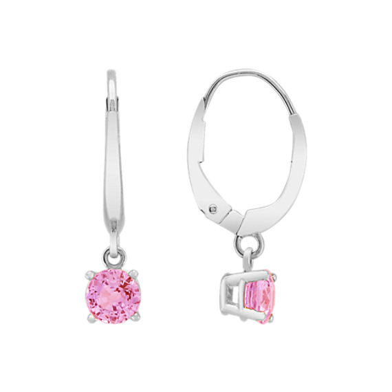 Round Pink Sapphire Earrings Round Pink Sapphire Earrings