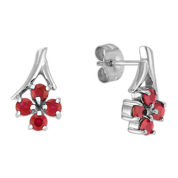 Round Ruby Earrings Round Ruby Earrings