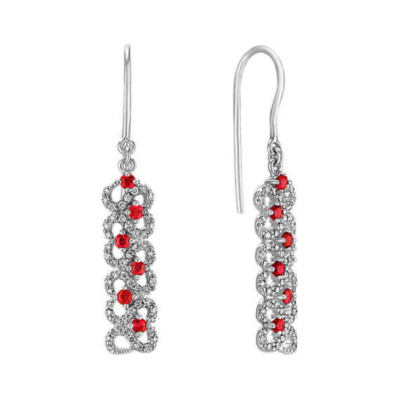 Ruby and Diamond Dangle Earrings Ruby and Diamond Dangle Earrings