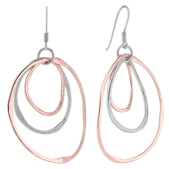 Sterling Silver & Rose Dangle Earrings Sterling Silver & Rose Dangle Earrings