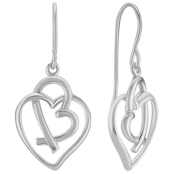 Sterling Silver Double Heart Earrings Sterling Silver Double Heart Earrings