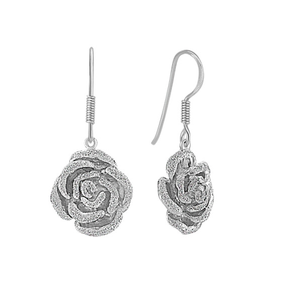 Sterling Silver Rose Earrings Sterling Silver Rose Earrings