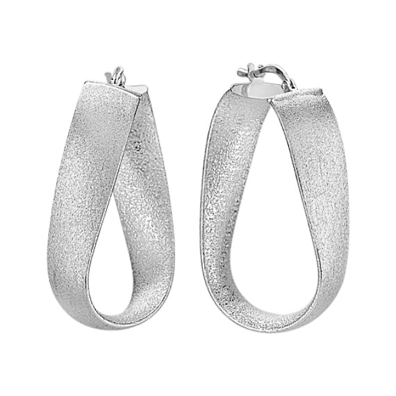 Sterling Silver Textured Hoop Earrings Sterling Silver Textured Hoop Earrings