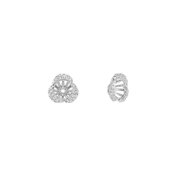 Three Petal Round Diamond Earring Jackets Three Petal Round Diamond Earring Jackets