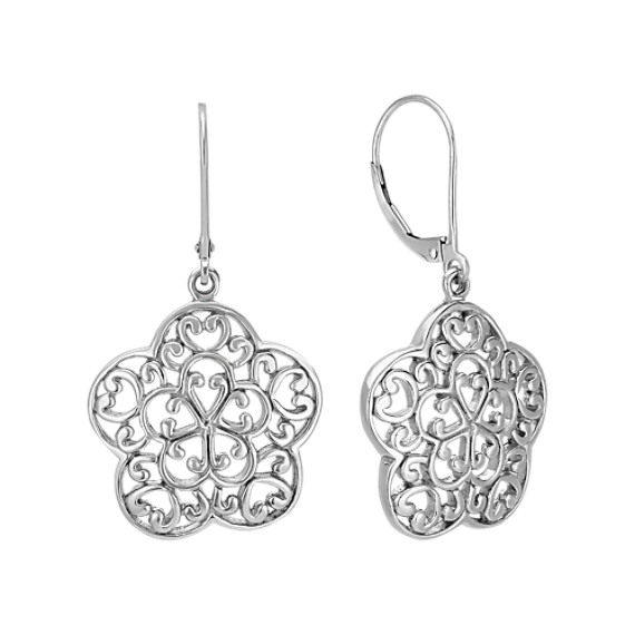 Vintage Flower Earrings in Sterling Silver Vintage Flower Earrings in Sterling Silver