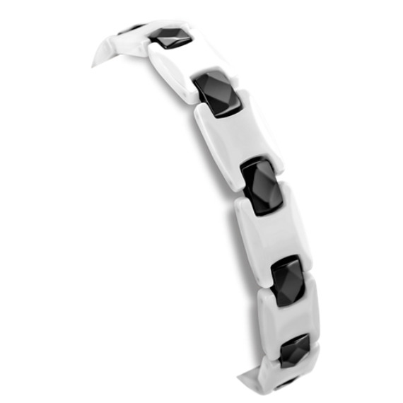 Black and White Ceramic Bracelet (8.5") Black and White Ceramic Bracelet (8.5")