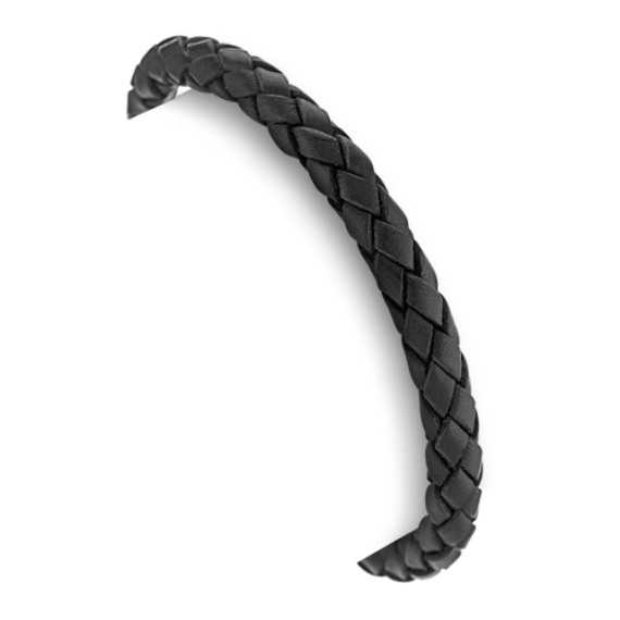 Braided Leather and Stainless Steel Bracelet (8.5") Braided Leather and Stainless Steel Bracelet (8.5")