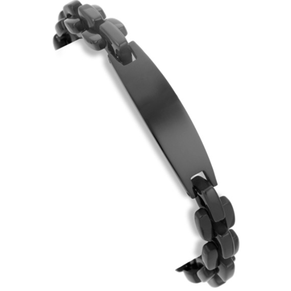 Engravable Stainless Steel Bracelet with Black Ionic Plating (8.5") Engravable Stainless Steel Bracelet with Black Ionic Plating (8.5")