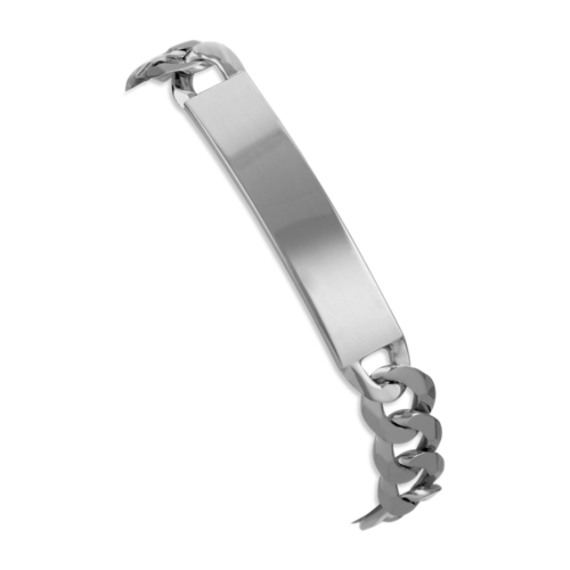 Engravable Sterling Silver Figaro Bracelet (8.5") Engravable Sterling Silver Figaro Bracelet (8.5")