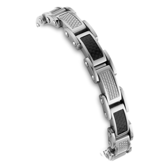 Stainless Steel and Carbon Fiber Bracelet (8.5") Stainless Steel and Carbon Fiber Bracelet (8.5")