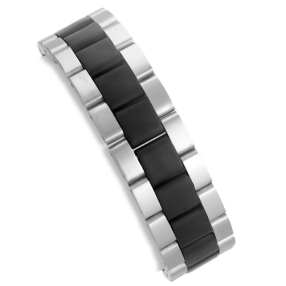 Stainless Steel Bracelet with Black Ionic Plating (8.5") Stainless Steel Bracelet with Black Ionic Plating (8.5")