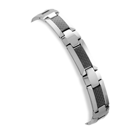 Tungsten and Black Carbon Fiber Bracelet (8.5") Tungsten and Black Carbon Fiber Bracelet (8.5")