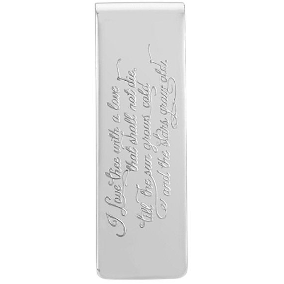 Love Quote Money Clip in Sterling Silver Love Quote Money Clip in Sterling Silver