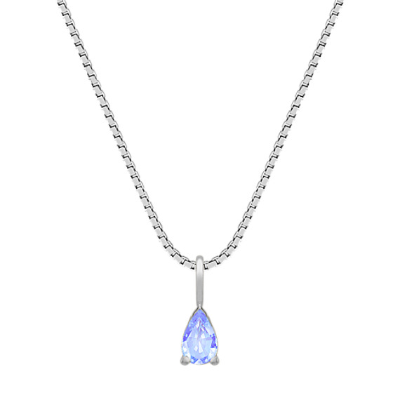 1/4 ct t.w. Pear Shaped Ice Blue Sapphire Pendant (18") 1/4 ct t.w. Pear Shaped Ice Blue Sapphire Pendant (18")