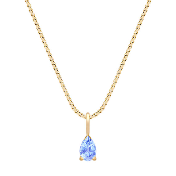 1/4 ct t.w. Pear Shaped Ice Blue Sapphire Pendant (18") 1/4 ct t.w. Pear Shaped Ice Blue Sapphire Pendant (18")