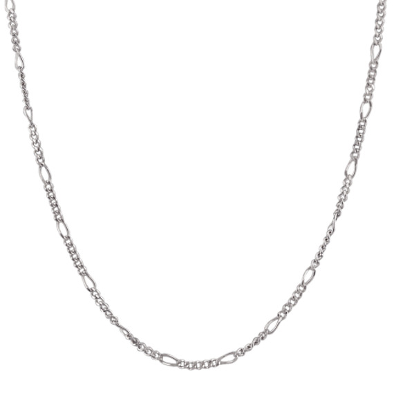 14k White Gold Figaro Chain (18") 14k White Gold Figaro Chain (18")