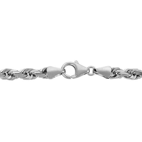 14k White Gold Rope Necklace (24 in.)