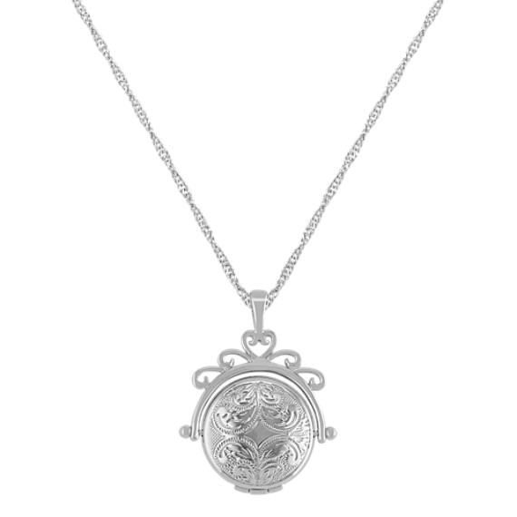 14k White Gold Spinning Locket (18 in.) 14k White Gold Spinning Locket (18 in.)