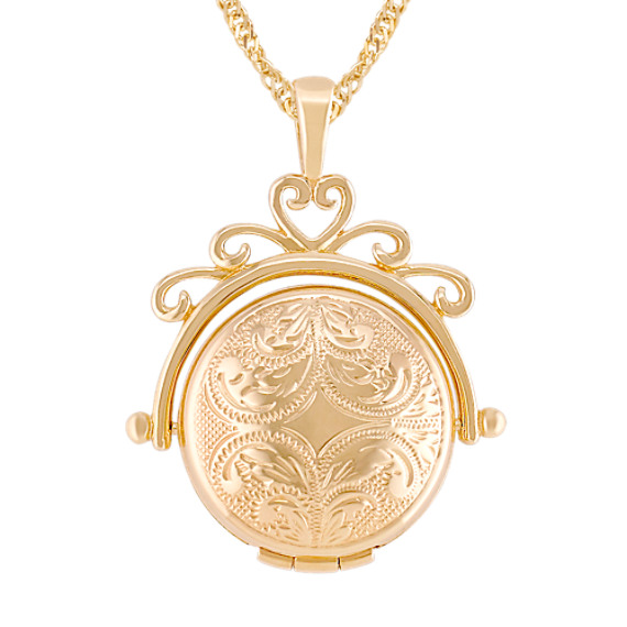 14k Yellow Gold Spinning Locket (18") 14k Yellow Gold Spinning Locket (18")