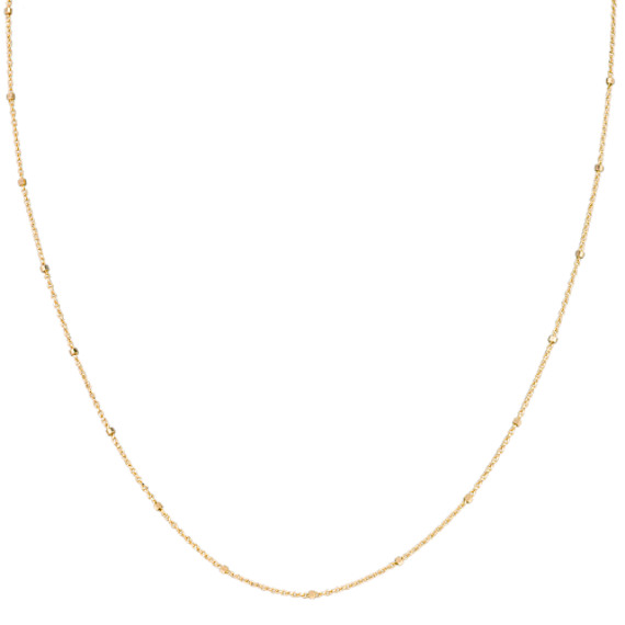 14k Yellow Gold Wheat Chain with Stations (18") 14k Yellow Gold Wheat Chain with Stations (18")